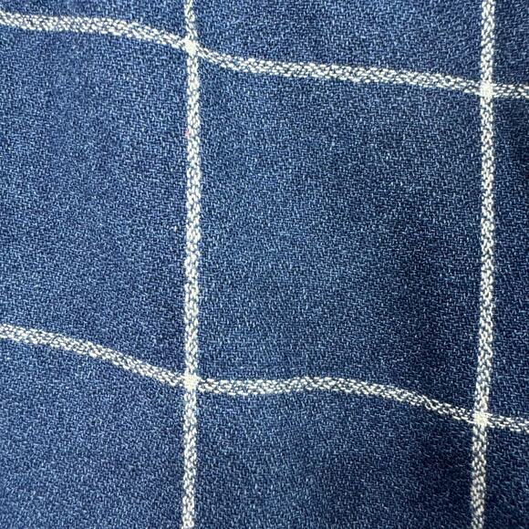 J.JILL Windowpane Plaid Wide Leg Cropped Trousers Midnight Blue White Size 8 - Picture 5 of 9